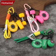 HOTWIND 5 In 1 Fitness Keychains Barbell Weightlifting Keyring Silicone Weight Plate Detachable Pend