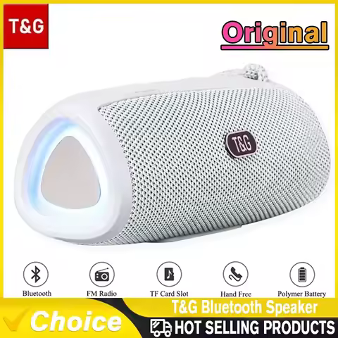 T&G TG344 Wireless Bluetooth Speakers Portable Triangle Adjustable LED Light SoundBox Support TF Car
