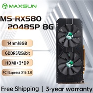 ☇MAXSUN Graphics Card RX580 2048SP 8G AMD GPU RX550 Transformers 4G GDDR5 14nm Video Cards For Deskt