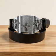 9.8-Men Simple Belt Lighter Buckle Belt Fashion Youth Unique