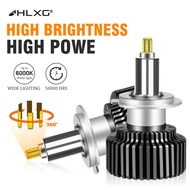 HLXG 2pcs 360 degree LED 881 880 H27 Canbus 50000LM 3D Turbo Bi Led Projector Lens Car Headlight Bul