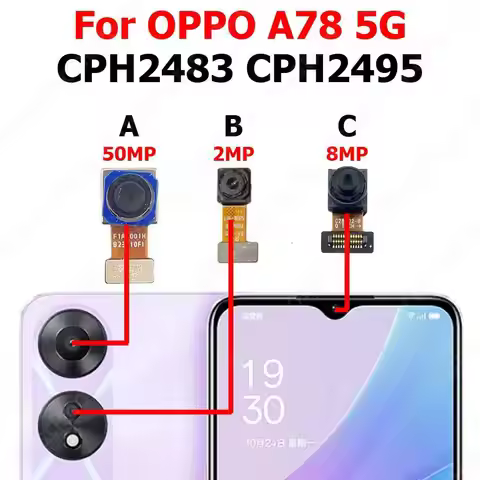 Rear Front Camera For OPPO A78 5G CPH2483 CPH2495 Backside Facing Frontal Selfie Back Camera Module 
