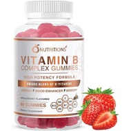 O NUTRITIONS Vitamin B Complex Vegan Gummies with Vitamin B12, B7 as Biotin, B6, B3 as Niacin, B5, B