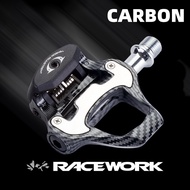 Racework Road Bike Pedal Carbon Fiber Pattern Ultralight Bearings Pedal With Cleats Pedals