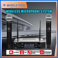 UHF 2 Channel 2 Cordless Wireless Microphone System High fidelity stereo Speech Party Cardioid Microphone Professional