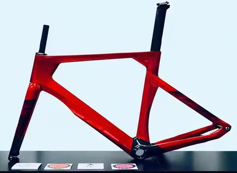 Customer purchase link, frame size 56, color red, black logo.