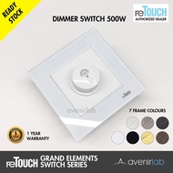 reTouch Grand Elements Rotary Dimmer 500W (LED 100W) Designer Switch Socket for Halogen and Dimmable