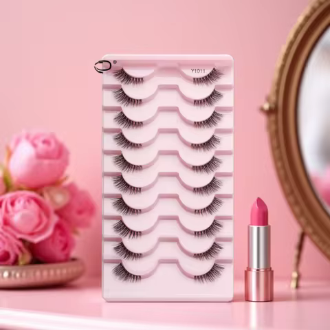 YSDO Natural Mink Eyelashes 3/6/10 Pairs Wispy Faux 3D Mink Lashes Short Fluffy Half False Eyelash M