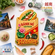 Vietnam Baguette Paper Bag Lotus Motorcycle Refrigerator Stickers Three-Dimensional Magnetic Sticker