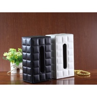 [SG Stock] Modern PU Lether Tissue Storage Holder Black or White Tissue Box Large Volumn Home DecoraHolders