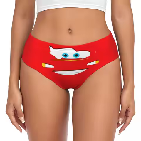 Custom Women's Lightning Mcqueen Cartoon Cars Panties Comfort Briefs Underwear Valentine's Day Gifts