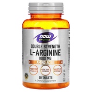 NOW Double Effect L-Arginine Dietary Supplement 1000 Mg 60 Tablets
