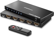 HDMI 2.1 Switch 8K 60Hz, AVIDGRAM HDMI Switch 4 in 1 Out with IR Remote Control, 4 Port 4K 120Hz Car HDMI Selector Hub Support 8K 48Gbps for Xbox Series X PS4 Pro PS5 Roku UHD TV Monitor Projector