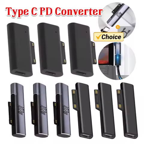 Laptop Notebook Charger Plug Connector for Microsoft Surface Pro X 8 7 6 5 4 3 Go Book to USB Type C