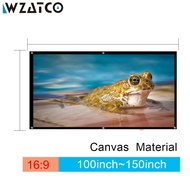 WZATCO 84inch/100inch/120inch/150inch 16:9 Canvas Movie Foldable HD Projection Screen for SN BenQ DLP LED projector