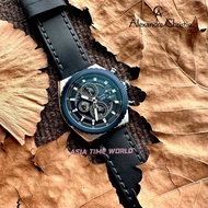 [Original] Alexandre Christie 6521 MCLTUBU Chronograph Men's Watch Black Genuine Leather | Official Warranty