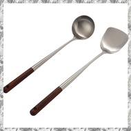 [I O J E] Wok Spatula and Ladle Tool Set, 17 Inches Spatula for Wok, Stainless Steel Wok Spatula