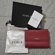 FURLA 芙拉 紅色 皮夾 三折短夾 紅色短夾