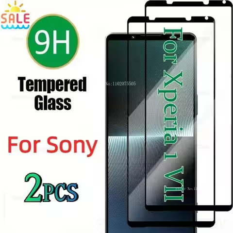 2Pcs Black Edge Full Coverage Tempered Glass for Sony Xperia 10 II/10 IV/10 VI HD Screen Protector X