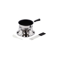 Shipped directly from Japan Pearl Metal Cheese fondue pot set, 3-layer bottom, fluorine coated inside, bene HB-3418 silver 1.2L