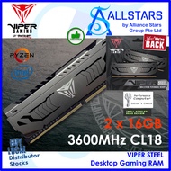Patriot Viper Steel 32GB (2x16GB) DDR4 3600MHz CL18 Gaming RAM Kit (PATRIOT-PVS432G360C8K)