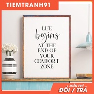 Wall paintings | - Typography-Life Begins At The End Of Your Comfort Zone 76, cheap canvas painting