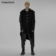 PUNK RAVE Men's Dark Sweatshirt Vest Irregular Gauze Decorations