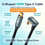 KY98 Braid 4K@60Hz U-Shape USB 3.2 Gen2 OTG DATA 10Gbps Type C Male Female Charger Audio Video PD100