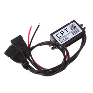 ESP Car DC 12V to 5V 3A 15W Double USB Charger Converter Module Cable Power Adapter