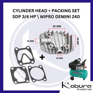 Cylinder Head + Packing Complete Set Wipro Gemini 240 Aluminum Cylinder Head Air Compressor