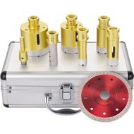 Industrial Precision 7pcs Multipurpose Diamond Drill Bits Kit 0.59in/15mm Segment Storage Case for T