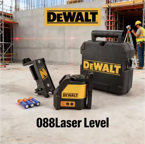 DEWALT Laser Level DW088CG Line Laser Level Self-Levelling 2-Line Horizontal & Vertical Precision Me