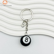 Lucky Black 8 Round Resin Ball Keychain - 25mm Pool Accessory