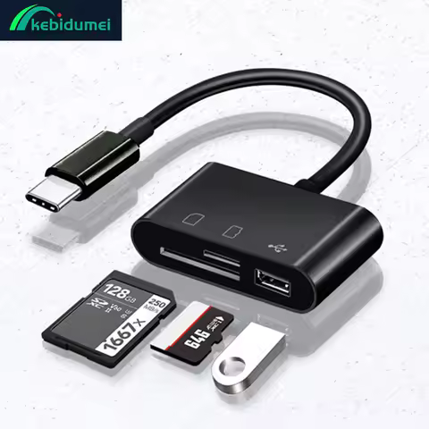 3 In 1 TF SD Memory Card Reader Type-C OTG Adapter Data Transmission For Phone 15 Macbook Smart Cell