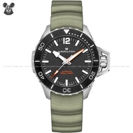 HAMILTON H77825331 Men's Analog Watch KHAKI NAVY FROGMAN AUTOMATIC 46mm Rubber Strap Black Green *Or