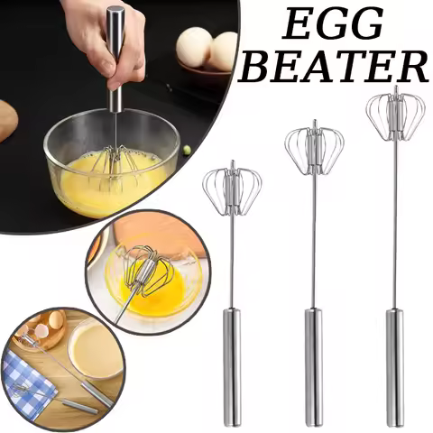 Egg Beater Stainless Steel Household Semi-Automatic Egg Beater Manual Milk Frother Kitchen Accessori