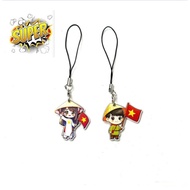 Phone charm Phone keychain Phone Strap Model - Couple Holding Flag I love Vietnam