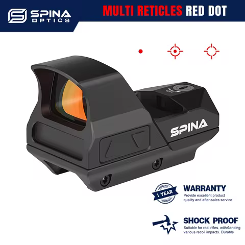 SPINA Optics HD 3 Reticle Reflex Red Dot 2MOA Rifle Scope Sight Dovetail Design For Hunting.308 12GA