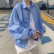 Jaket Berjalur Trendi Gaya Jepun untuk Lelaki American Street Niche Cool BF High Street Atasan Jaket