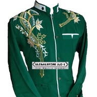 JASKO HIJAU BOTOL / HIJAU GELAP / MOTIF LIS BORDIR / FASHION MUSLIM PRIA DEWASA / KOKO MODEL TERBARU