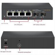 2.5Gbps Ethernet Switch 4-Port 2500Mbps Network Switch As Shown 10G SFP+ Slot Home Hub Splitter Plug