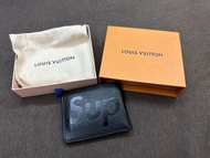 LV Louis Vuitton Supreme Slender Wallet Epi Black