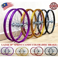 20" RIM Alloy CANDY Color Wheelset (SEPASANG) for DISC BRAKE Rim Basikal Budak BMX LAJAK