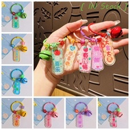 [ IN STOCK ] Text Card Keychain, with Bell Printing Blessing Text Tag Keychain, Personalized Colorful Chinese Style Acrylic Lucky Sign Bag Pendant Christmas Gifts