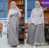 Ellin Hijab Aika Dress Overall Wanita Set Blouse 2 In 1