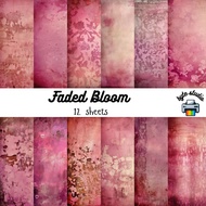 12 Sheets 8x8 Faded Bloom Print by byte studio | Premium Paper Craft Junk Journal Stationery