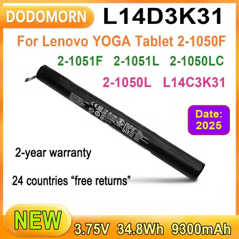 New L14D3K31 High Quality Battery For Lenovo YOGA Tablet 2-1050F 2-1050L 2-1051F 2-1051L 2-1050LC L1