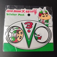 (6件套裝) 蠟筆小新 x 幪面超人 V3 假面騎士 貼紙 週邊文具 裝飾貼紙 No.4  AA04716