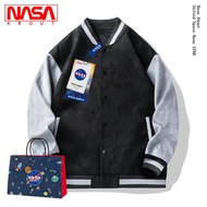 NASA co-branded color-blocking แจ็คเก็ตเครื่องแบบเบสบอลชายเวอร์ชั่นเกาหลี tide brand เสื้อแจ็คเก็ตลำ