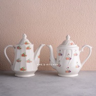 SALE Teko keramik putih marumi motif bunga shabby